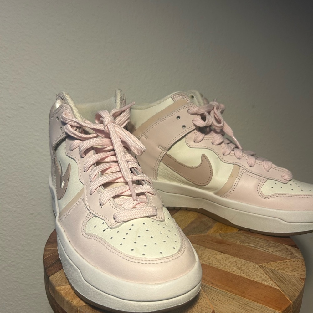 Nike Pink & Cream High-Top Sneakers
